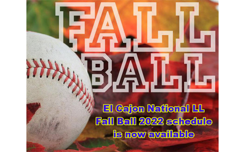 Fall Ball 2022 Schedule Now Available