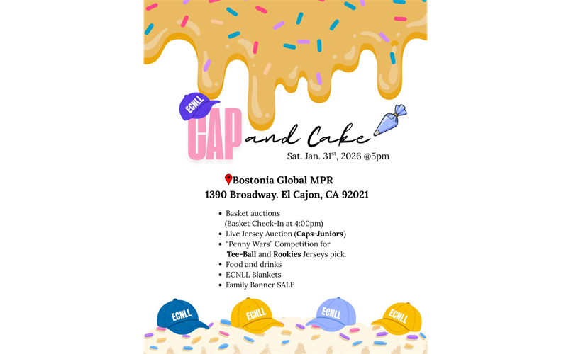 Cap & Cake on Saturday, Jan. 31!