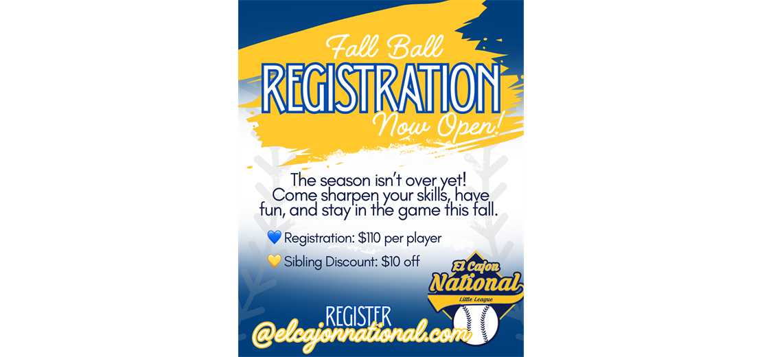 FALL BALL REGISTRATION IS OPEN!